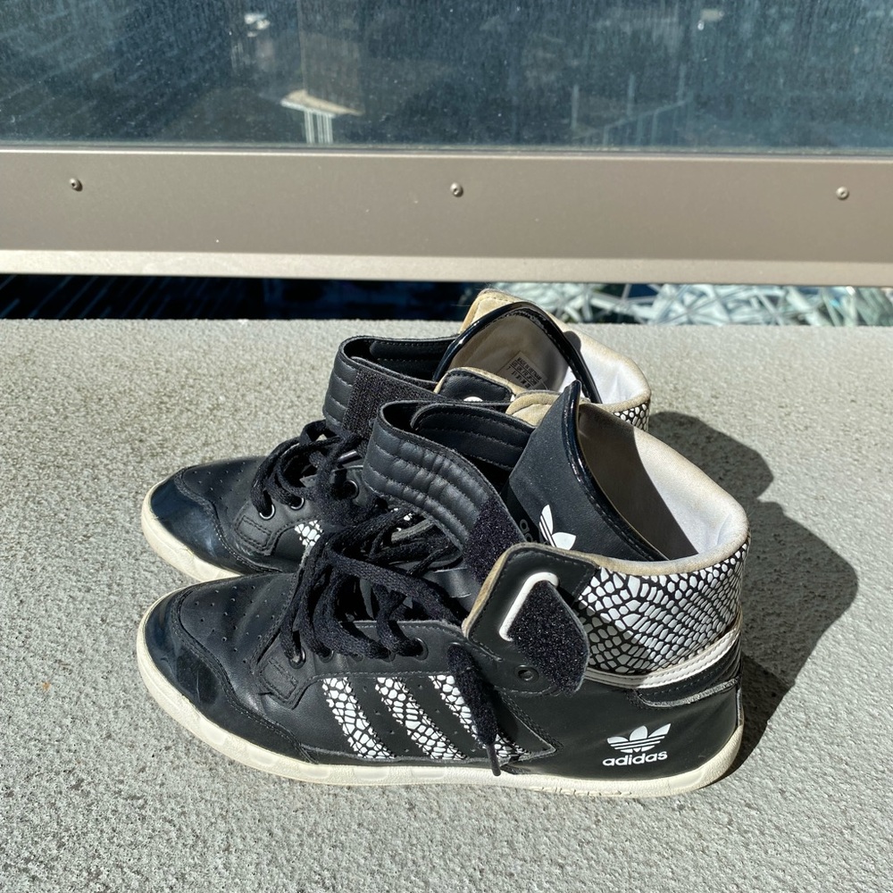 Adidas Black and White Ankle Protection Sneakers